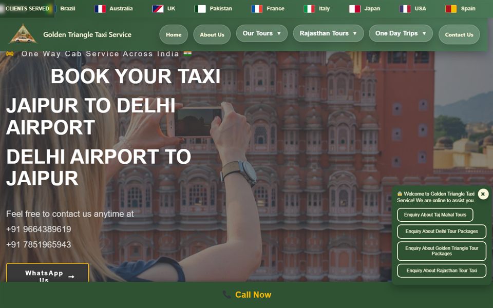 Taxi Booking Website — screenshot