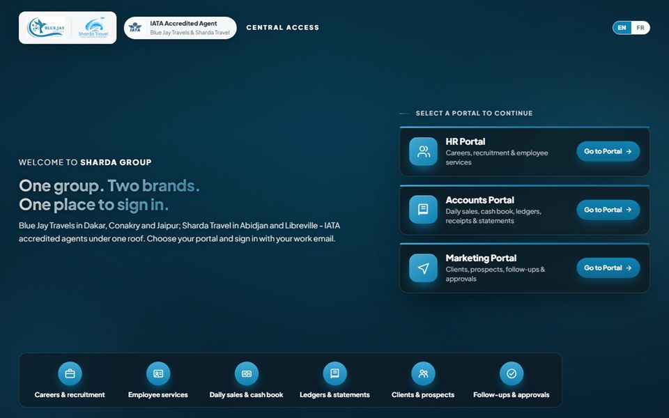 Sharda Group Portal Hub — screenshot